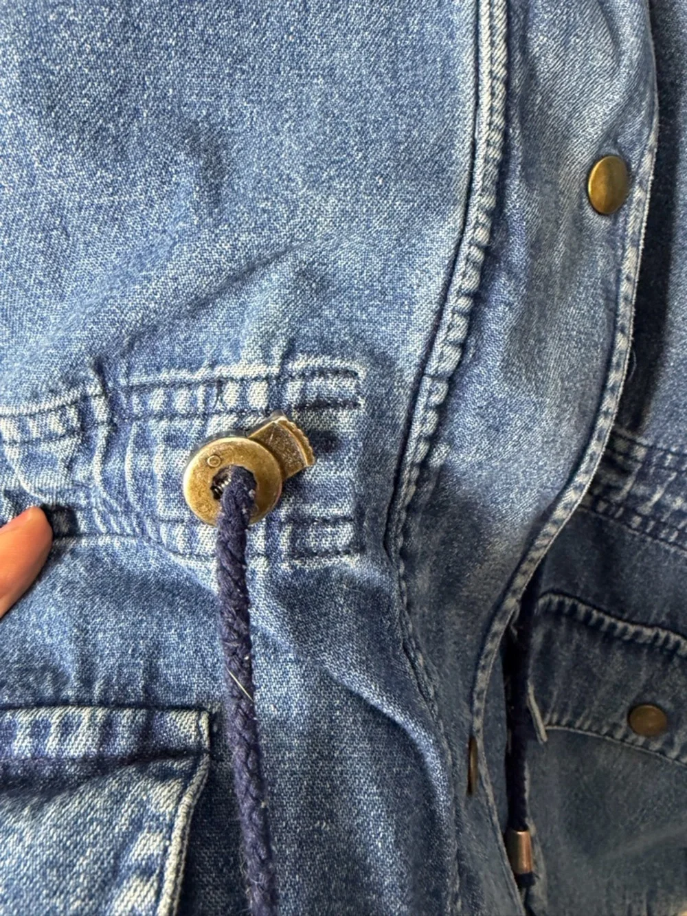 Vintage Janzten Denim Chore Coat Jean Barn Jacket Corduroy Cuffs Collar XL - Picture 6 of 10